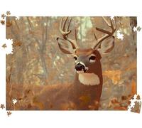 Jigsaws 1000P Pieces for Adults, deer forest Challenging Puzzles l0-373 | Puzzle Wooden 29.5 x 19.7 inches, Large Poster Included, Back Letters Hints, Family Indoor Activity, Home Wall Décor