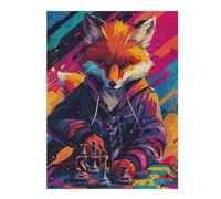Jigsaws 1000pcs(52x38cm) for Teenagerss Fox Mastering Chess Strategy Meets Style Jigsaws for Adults DIY Toys Wall Decoration Gifts for Friends And Family 1000pcs(52x38cm)