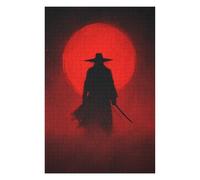 Jigsaws 1000pcs(75x50cm) for Teenagerss Silhouette Samurai Sunset Jigsaw for Adults Relax Games Perfect Decoration Educational Challenge 1000pcs(75x50cm)