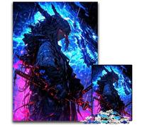Jigsaws 1000Pieces for Adults Anime Samurai with Dragon14 Wooden Jigsaw Puzzles for Adults for Family And Friends Suitable for Ages 14 1000 PCS(75x50cm)