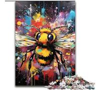 Jigsaws 1000Pieces for Adults Bee Graffiti Painting Jigsaw Puzzles 1000Pieces for Adults for Holidays & Birthdays (Size 26x38 cm)