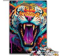 Jigsaws 1000Pieces for Adults Colorful Art Tiger Jigsaw Puzzles 1000Pieces for Adults for Holidays & Birthdays (Size 26x38 cm)
