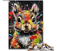 Jigsaws 1000Pieces for Adults Graffiti Painting Squirrel Difficult Puzzles for Adults Educational & Fun Indoor Game for Home Decor (Size 50x75 cm)