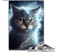 Jigsaws 1000Pieces for Adults Lightning Cosmic Cat 1000Piece Puzzle Challenging DIY Brain Teaser, Interactive Family Game (Size 50x75 cm)