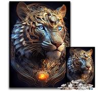 Jigsaws 1000Pieces for Adults Mystical Cosmic Tiger Wooden Jigsaw Puzzles Brain Teaser Adult Game Family Interactive Activity 1000 PCS(75x50cm)
