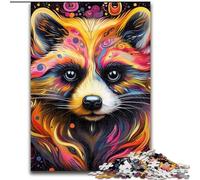 Jigsaws 1000Pieces for Adults Pink Raccoon Jigsaw Puzzles for Adults 1000Piece Perfect for Family Fun on Birthdays, Christmas (Size 26x38 cm)