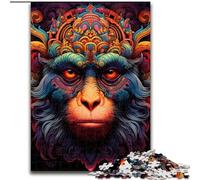 Jigsaws 1000Pieces for Adults Psychedelic Monkey Jigsaw Puzzles for Adults 1000Piece Perfect for Family Fun on Birthdays, Christmas (Size 26x38 cm)