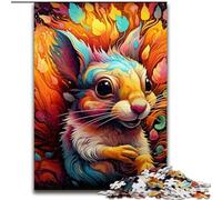 Jigsaws 1000Pieces for Adults Psychedelic Squirrel 1000Piece Puzzle Challenging DIY Brain Teaser, Interactive Family Game (Size 50x75 cm)
