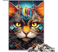 Jigsaws 1000Pieces for Adults Tech Cat Difficult Puzzles for Adults Educational & Fun Indoor Game for Home Decor (Size 50x75 cm)