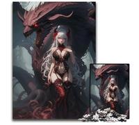 Jigsaws 1000Pieces for Adults The Dragon Queen Wooden Jigsaw Perfect for Halloween Christmas Birthday Gift 1000 PCS(75x50cm)