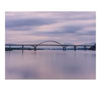 Jigsaws 1500 Pieces for Adults Challenging Game-Bridge,Water,Minimalism,Purple 87x57cm