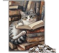 Jigsaws 2000 Pieces for Adults Cat Reading A Book Decompressing Intellectual Educational Toy Great Gifts And Toys 70x100cm