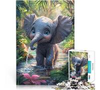 Jigsaws 2000 Pieces for Adults Cute Elephant in Jungle Stream Lernspielzeug Einzigartige Geburtstags- und Geschenkideen70x100cm