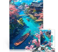 Jigsaws 2000 Pieces for Adults Greater Sakura Village Stressabbau-Spielzeug mit vollständig ineinander greifenden, zufällig geformten Teilen70x100cm