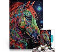 Jigsaws 2000 Pieces for Adults Horse in colorful art Made of cardboard，Suitable for people aged 14 and above Suitable for couples Birthday gift, gifts, wall art。size：70x100cm/27.5x39.3inch
