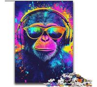 Jigsaws 2000 Pieces for Adults Monkey Wearing Glasses Challenging Game And Family Play with Fully Interlocking Randomly Shaped Pieces 70x100cm