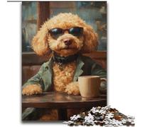 Jigsaws 2000 Pieces for Adults Poodle Drinking Coffee Learning Educational Toys Family Games Enhance Love between Couples 70x100cm