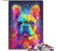 Jigsaws 2000 Pieces for Adults Psychedelic French Bulldog Challenging Game And Family Play with Fully Interlocking Randomly Shaped Pieces 70x100cm