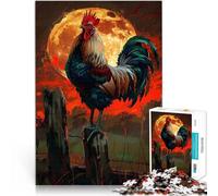 Jigsaws 2000 Pieces for Adults Red Sun Rooster Made of cardboard,Suitable for people aged 14 and above Toy Intellectual Game Birthday gift, gifts, wall art。size:70x100cm/27.5x39.3inch