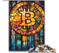 Jigsaws 2000 Pieces for Adults Stained Glass Bitcoin Challenging Game And Family Play with Fully Interlocking Randomly Shaped Pieces 70x100cm