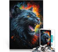 Jigsaws 2000 Pieces for Adults The Roar of the Black Cat Made of cardboard Suitable for ages 14 and up Puzzle game Offered as gifts for the whole family。size:70x100cm/27.5x39.3inch