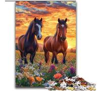 Jigsaws 2000 Pieces for Adults Two Horses,Stress Reliever Difficult Challenge Every Piece Is Unique - Challenging Family Fun Game 70X100cm