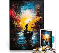 Jigsaws 2000 Pieces for Adults Voyage into Light 鈥-Expressionist Abstract River Journey Spielspielzeug Wohnkunstdekor70x100cm