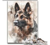 Jigsaws 2000 Pieces for Adults Watercolor German Shepherd Family Fun Fun at Home Activities, Birthday Present,Travel Gifts, for And 14 Years Old 70x100cm