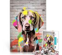 Jigsaws 2000 Pieces for Adults Weimaraner Dog Graffiti Lernspiele Heimdekoration Künstlersammlung, Bildende Kunst70x100cm
