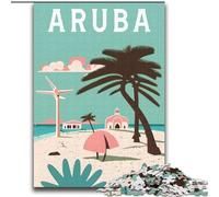 Jigsaws 2000 Pieces for Teenagers Aruba Island Travel, Help The Brain Exercise Addictive Toys to Cultivate Patience Enhance Memory 70x100cm