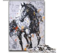 Jigsaws 2000 Pieces for Teenagers Black Golden Horse Challenging To Complete But Fun And Humorous Unique Birthday And Gifts 70x100cm