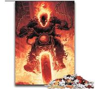 Jigsaws 2000 Pieces for Teenagers Flaming Skull Riding Motorcycle Decompressing Intellectual Educational Toy Great Gifts And Toys 70x100cm