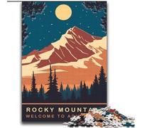 Jigsaws 2000 Pieces for Teenagers Moon Over Rocky Mountain, Help The Brain Exercise Addictive Toys to Cultivate Patience Enhance Memory 70x100cm