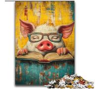 Jigsaws 2000 Pieces for Teenagers Pig Reading Family Game Stress Reliever Difficult Challenge Suitable for Couples 70x100cm