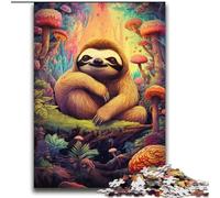 Jigsaws 2000 Pieces for Teenagers Psychedelic Mushroom Sloths Family Game Stress Reliever Difficult Challenge Suitable for Couples 70x100cm
