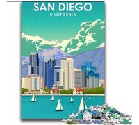 Jigsaws 2000 Pieces for Teenagers San Diego California Print, Help The Brain Exercise Addictive Toys to Cultivate Patience Enhance Memory 70x100cm