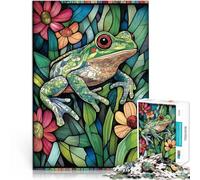 Jigsaws 2000 Pieces for teenagers Stained Glass Frog Denksportaufgabe für Wanddekoration Einzigartige Geburtstags- und Weihnachtsgeschenke70x100cm