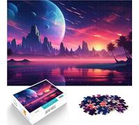 Jigsaws 2000 Pieces for teenagers Sunset Vibes in Neon Glow Mustermontage Einzigartige Geburtstags- und Geschenkideen70x100cm