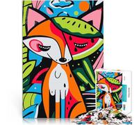 Jigsaws 2000 Pieces for teenagers Tropical Cute Fox Pop Art Lernspielzeug Einzigartige Geburtstags- und Geschenkideen70x100cm