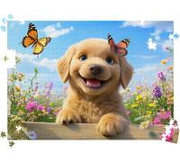 Jigsaws 2000P Pieces for Adults, dog flower Challenging Puzzles l0-145 | Puzzle Wooden 39.2 x 27.8 inches, Large Poster Included, Back Letters Hints, Family Indoor Activity, Home Wall Décor