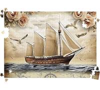 Jigsaws 2000P Pieces for Adults, map Boat Challenging Puzzles l0-85 | Puzzle Wooden 39.2 x 27.8 inches, Large Poster Included, Back Letters Hints, Family Indoor Activity, Home Wall Décor
