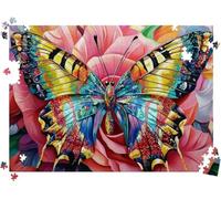 Jigsaws 2000P Pieces for Adults, pink Butterfly Challenging Puzzles l0-123 | Puzzle Wooden 39.2 x 27.8 inches, Large Poster Included, Back Letters Hints, Family Indoor Activity, Home Wall Décor