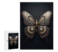 Jigsaws 300 PCS for Adults Black And Gold Butterfly Adult Jigsaw Puzzle Brain Teaser Game A Work of Art Fun at Home Activities, 300 PCS