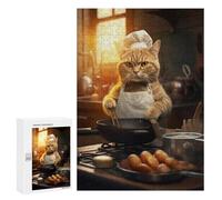 Jigsaws 300 PCS for Adults Cat Cooking Kitchen Jigsaws for Adults Toy Wall Decor Birthday Present Unique Birthday And Xmas Gifts 300 PCS