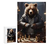 Jigsaws 300 PCS for Adults Chess Bear Playing Jigsaws for Adults Toy Wall Decor Birthday Present Unique Birthday And Xmas Gifts 300 PCS
