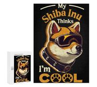 Jigsaws 300 PCS for Adults Cool Cyber Dog Shiba Inu Puzzles for Adults Hands-on Game Presents for Women Fun Activities at Home 300 PCS