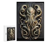 Jigsaws 300 PCS for Adults Cthulhu Golden Art Deco Puzzles for Adults Hands-on Game Presents for Women Fun Activities at Home 300 PCS