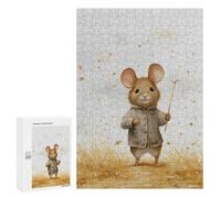 Jigsaws 300 PCS for Adults Cute Mouse in A Field Adult Jigsaw Puzzle Brain Teaser Game A Work of Art Fun at Home Activities, 300 PCS