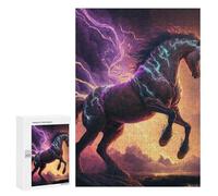 Jigsaws 300 PCS for Adults Electric Storm Horse Artwork Jigsaw Puzzle Brain Teaser Game Presents for Women Fun Activities at Home 300 PCS