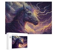 Jigsaws 300 PCS for Adults Electric Unicorn Sky -1 Jigsaw Puzzle Brain Teaser Game Presents for Women Fun Activities at Home 300 PCS